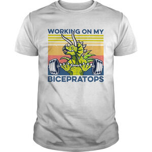 Working On My Bicepratops Retro Shirt